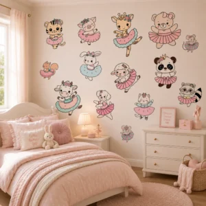Ballerina Animal Wall Stickers for Kids