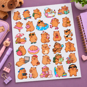 Capybara Transfer Stickers for Kids
