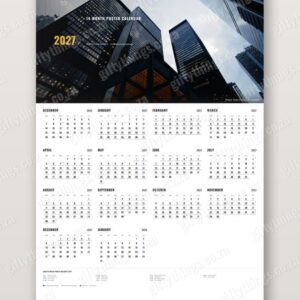 2027 Jumbo Poster Calendar 580×900 portrait (14 months)